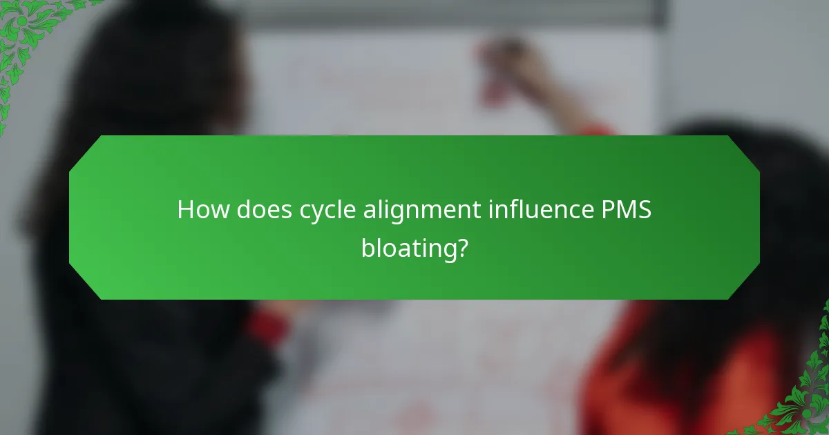 How does cycle alignment influence PMS bloating?